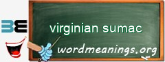 WordMeaning blackboard for virginian sumac